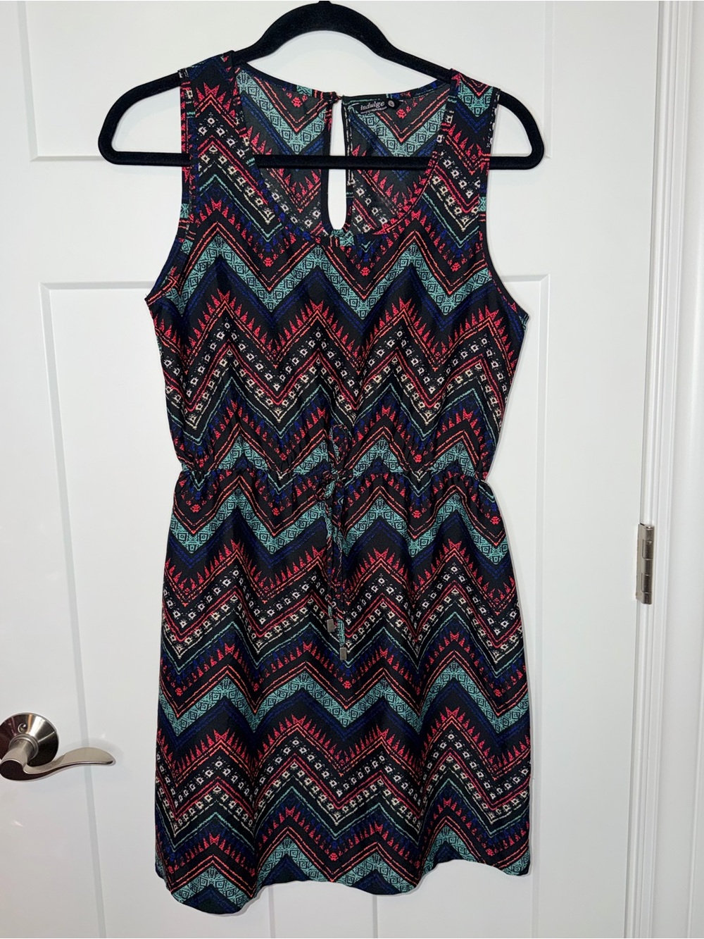 Indulge Multi Color Chevron Sleeveless Dress